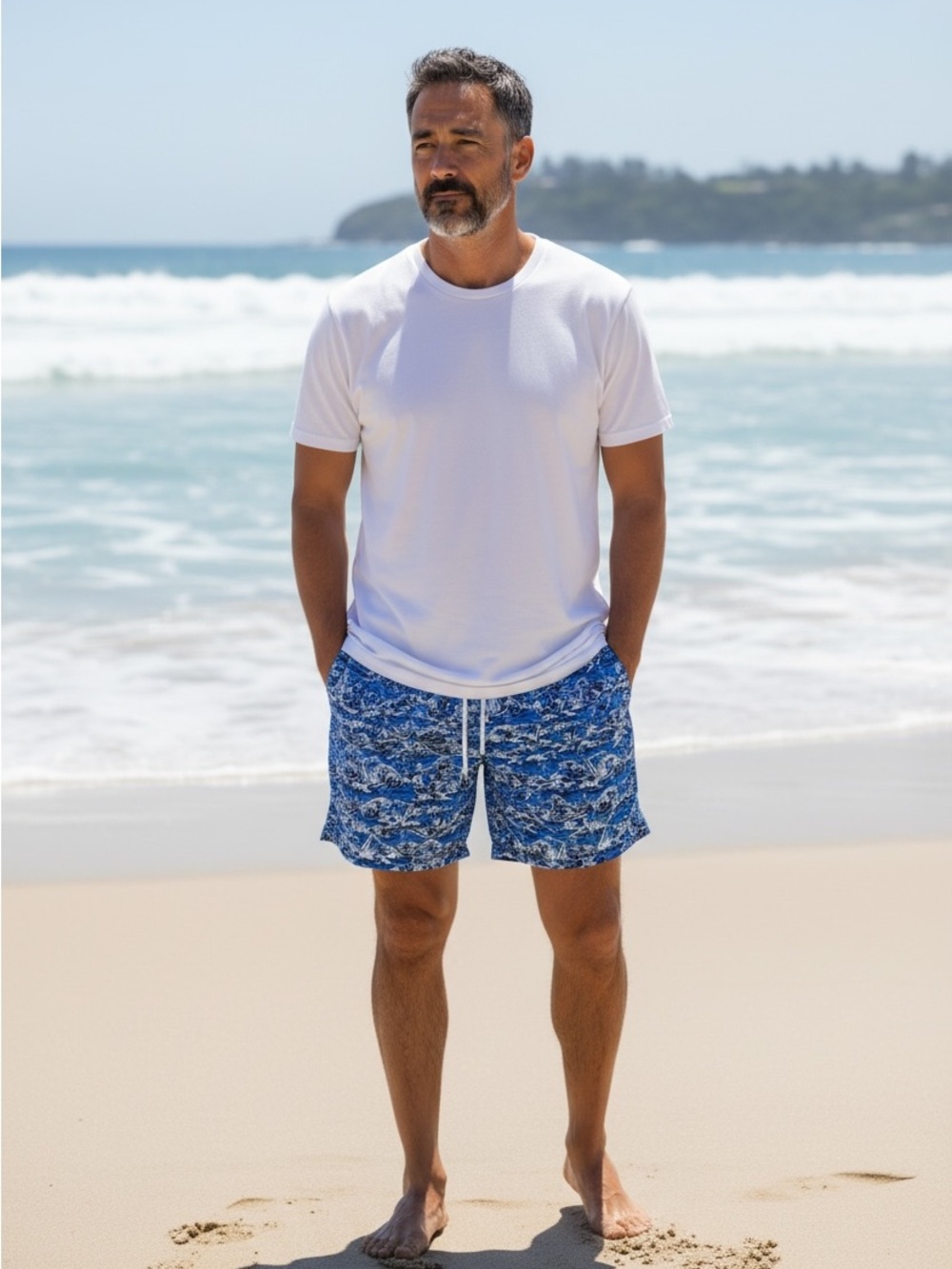 Peter Millar Seaside Monaco Blue Mens Luxury Swim Shorts- Size XL